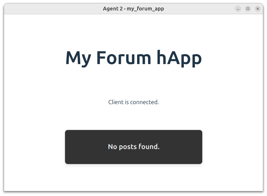 A UI showing the AllPosts component, which says 'No posts found'